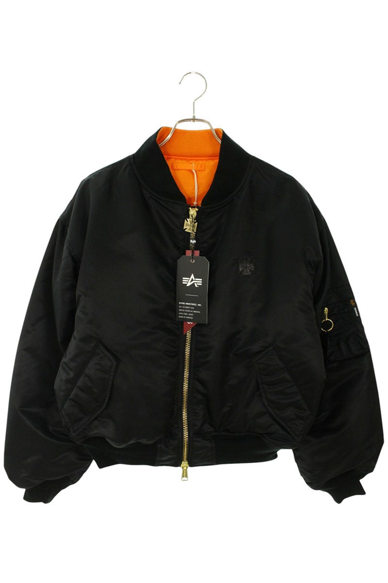 VETEMENTS 26SS LEATHER CROSSES BOMBER JACKET Black Size S