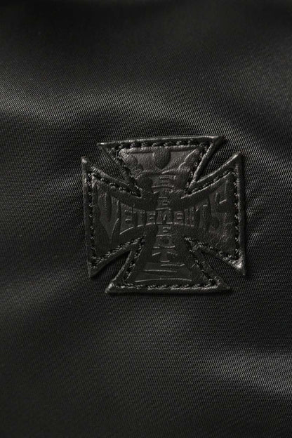 VETEMENTS 26SS LEATHER CROSSES BOMBER JACKET Black Size S