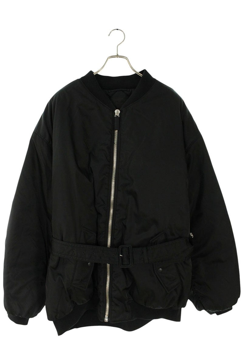 PRADA Triangle Plate Belted Nylon Jacket Black Size M