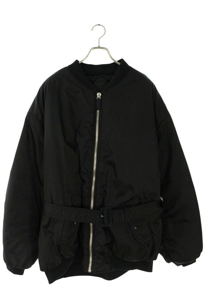 PRADA Triangle Plate Belted Nylon Jacket Black Size M