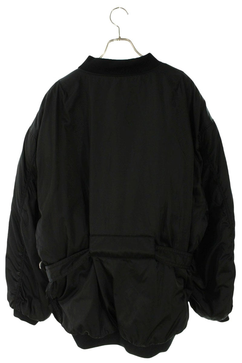 PRADA Triangle Plate Belted Nylon Jacket Black Size M