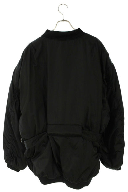 PRADA Triangle Plate Belted Nylon Jacket Black Size M
