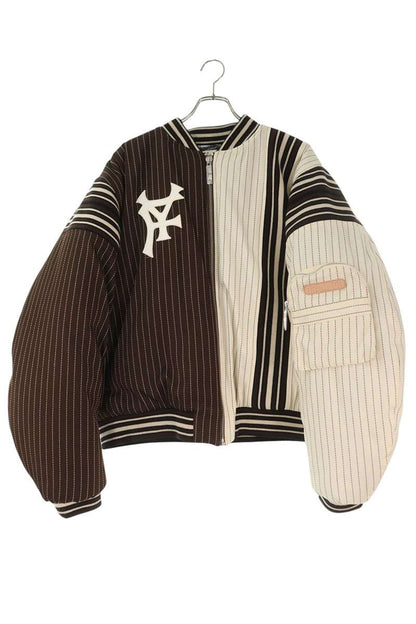 PDF Rayan Pinstripe Bomber Jacket Brown Size XL