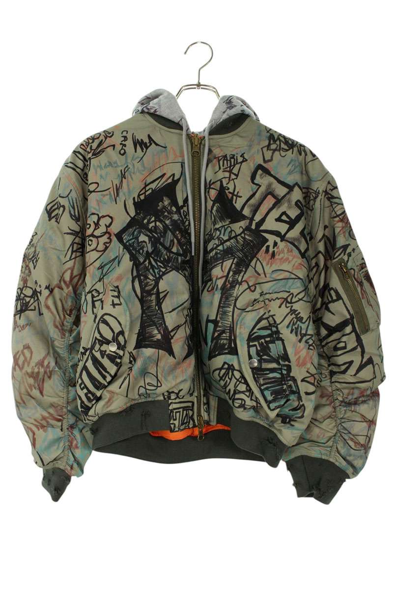 MOWALOLA GRAFFITI BOMBER Nylon Jacket Multi Size S