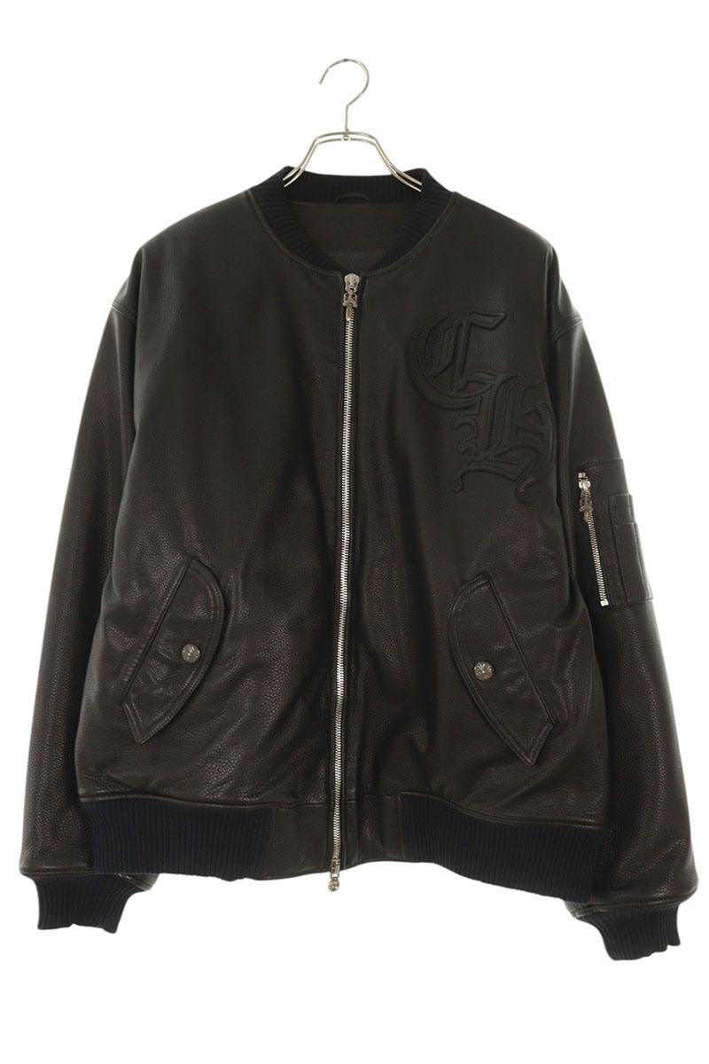 Chrome Hearts ON TARGET CH Leather Logo Patch Bomber Size L