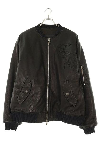 Chrome Hearts ON TARGET CH Leather Logo Patch Bomber Size L