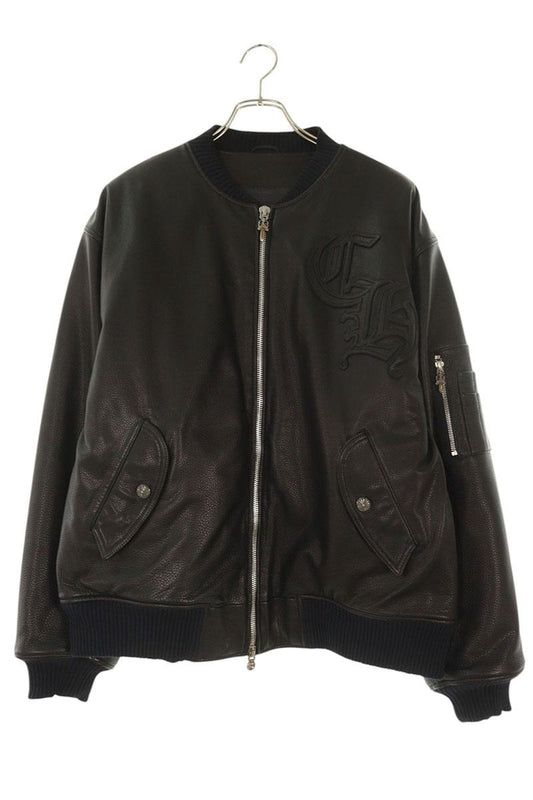 Chrome Hearts ON TARGET CH Leather Logo Patch Bomber Size L