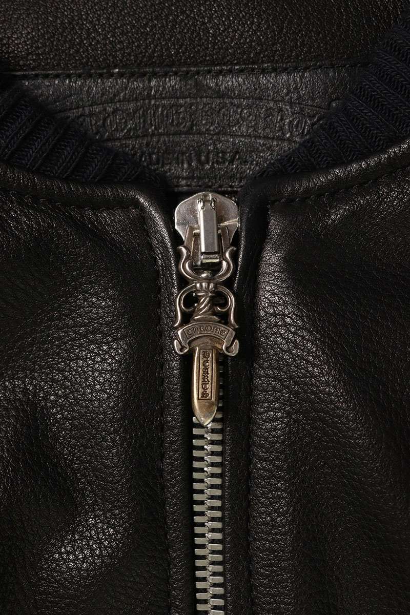 Chrome Hearts ON TARGET CH Leather Logo Patch Bomber Size L