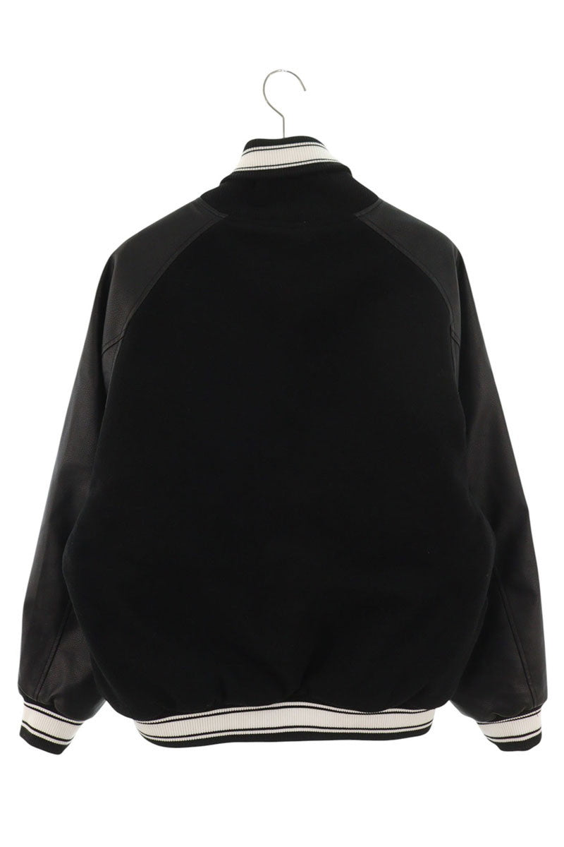 New Era Leather Arm Varsity Jacket Black Size L