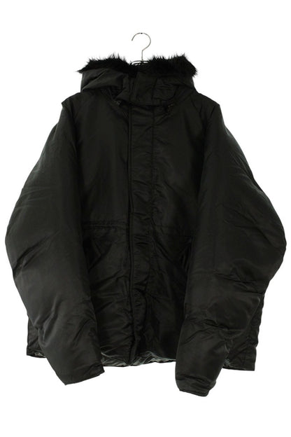 YEEZY Faux Fur Puffer Hooded Blouson Black Size M