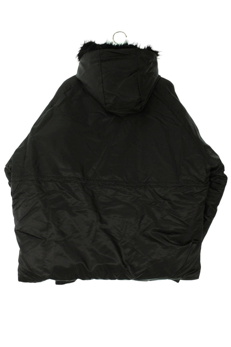 YEEZY Faux Fur Puffer Hooded Blouson Black Size M