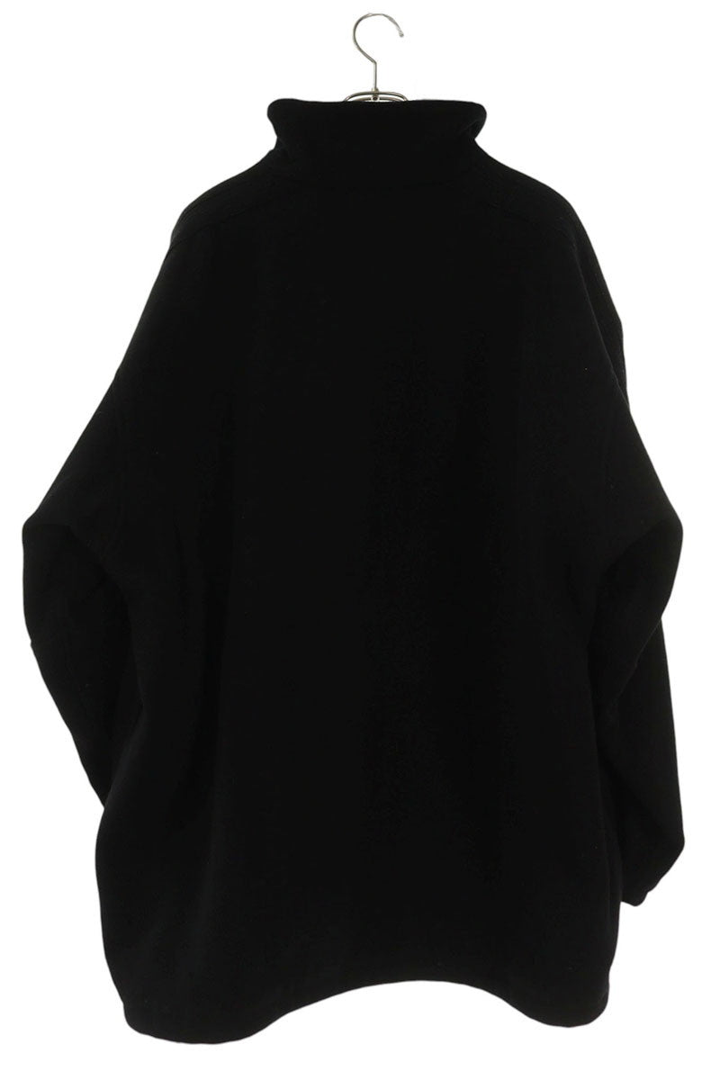 Balenciaga Logo Embroidered Wool Fleece Blouson Black Size 44
