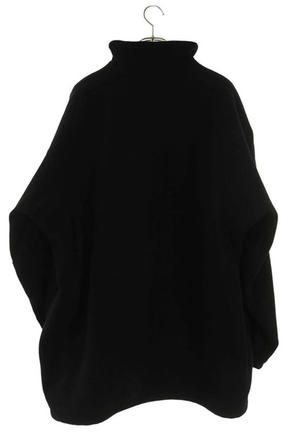 Balenciaga Logo Embroidered Wool Fleece Blouson Black Size 44