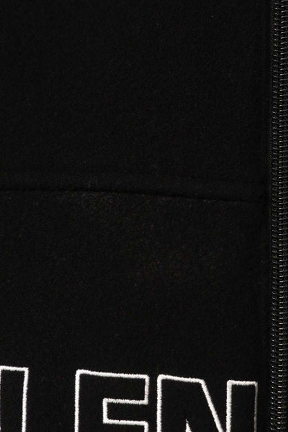 Balenciaga Logo Embroidered Wool Fleece Blouson Black Size 44