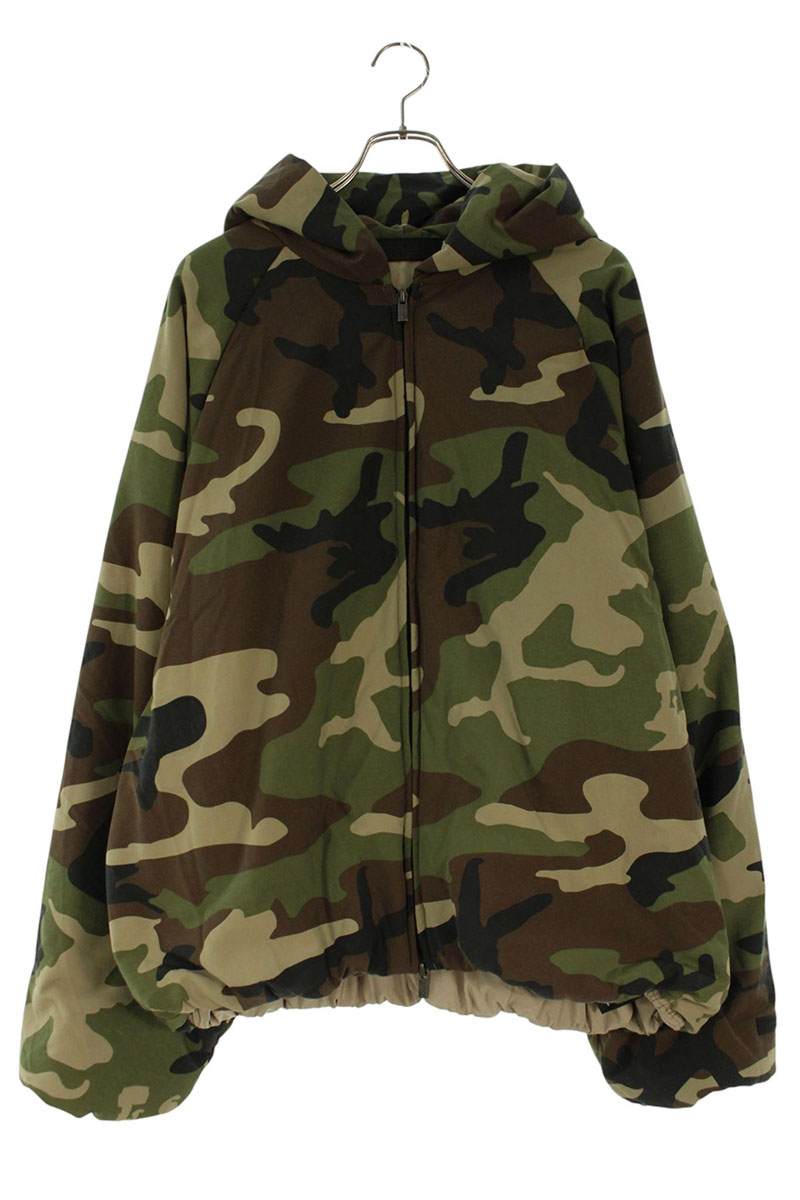 FOG ESSENTIALS Woodland Camo Military Hooded Jacket Oversized Blouson Size XL