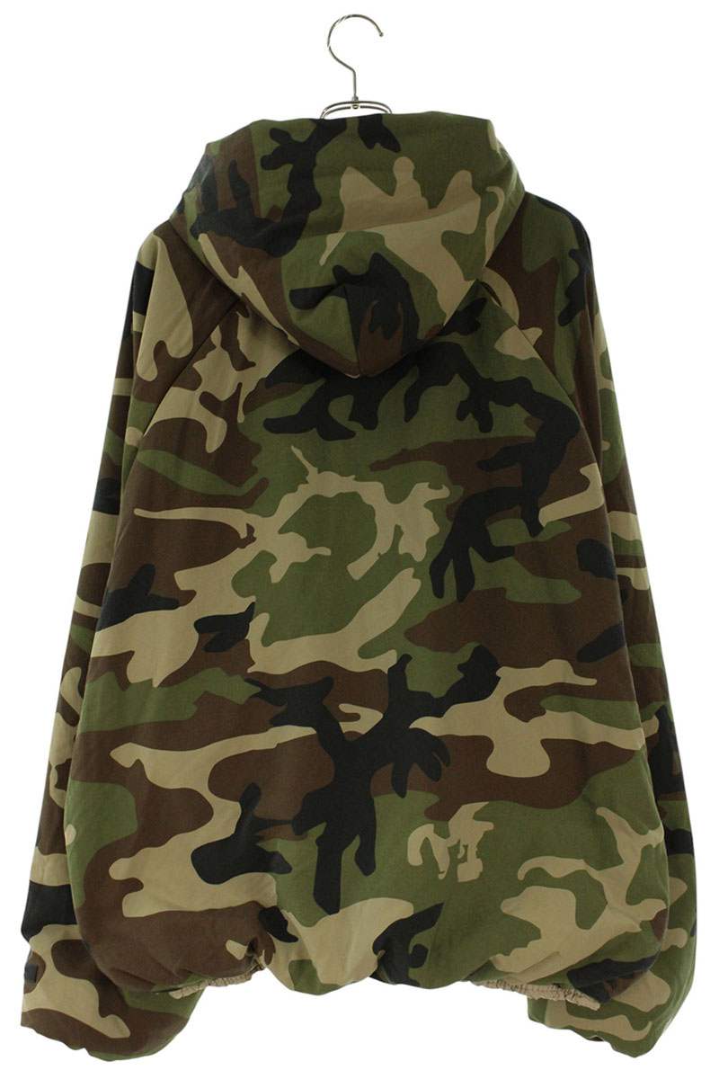 FOG ESSENTIALS Woodland Camo Military Hooded Jacket Oversized Blouson Size XL