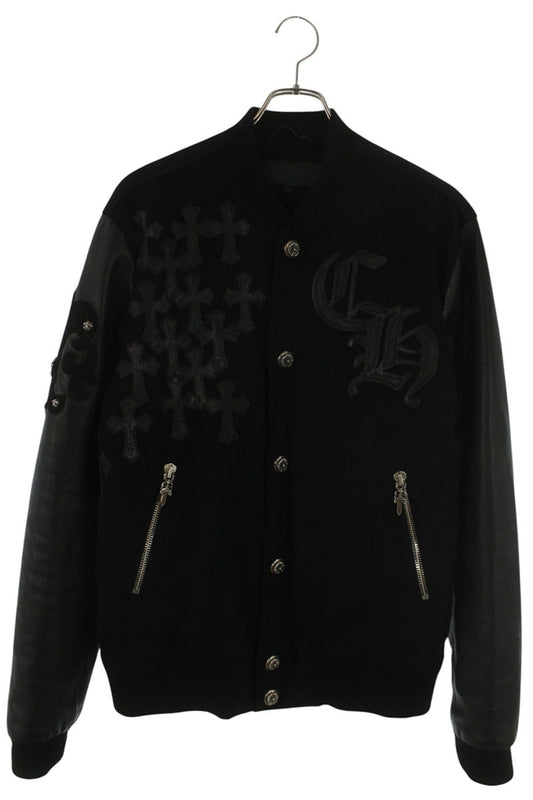 Chrome Hearts LETTERMAN Multi Patch Leather Sleeve Size M