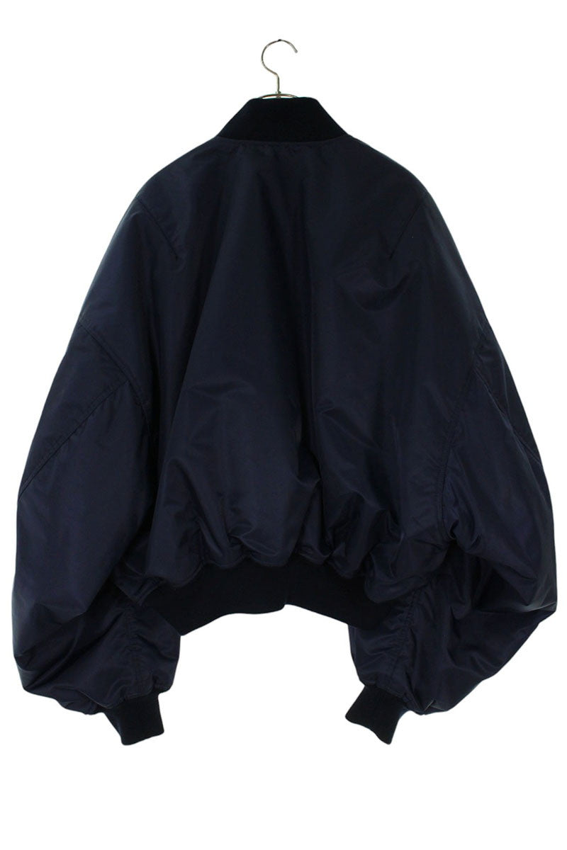 BALENCIAGA Padded Bomber Jacket Navy Size XL