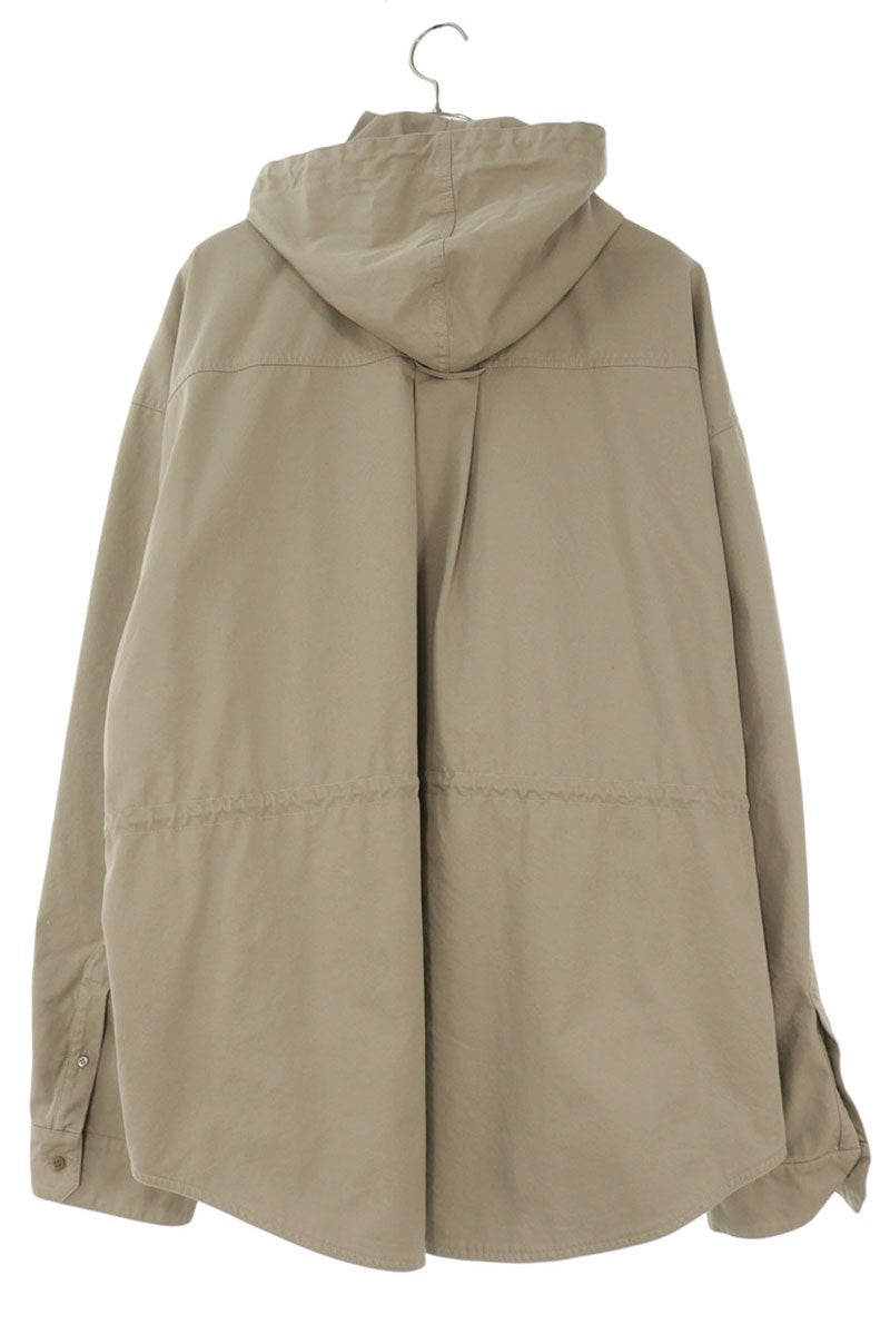 BALENCIAGA Logo Embroidered Hoodie Blouson Green Size S