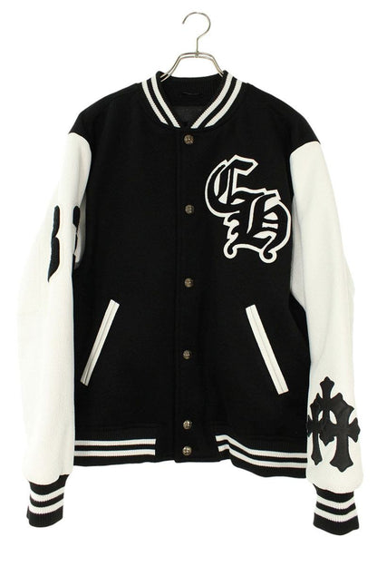 Chrome Hearts VARSITY 33 Cross Patch Leather Sleeve Size L