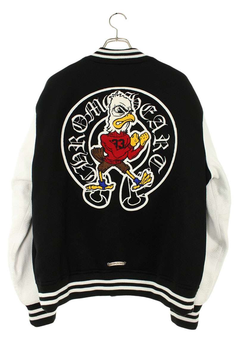 Chrome Hearts VARSITY 33 Cross Patch Leather Sleeve Size L