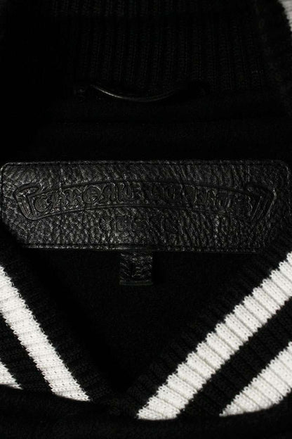 Chrome Hearts VARSITY 33 Cross Patch Leather Sleeve Size L