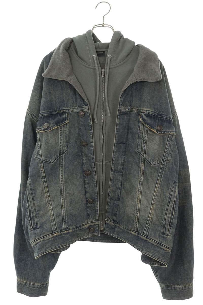 BALENCIAGA Layered Lining Denim Blouson Indigo Size S