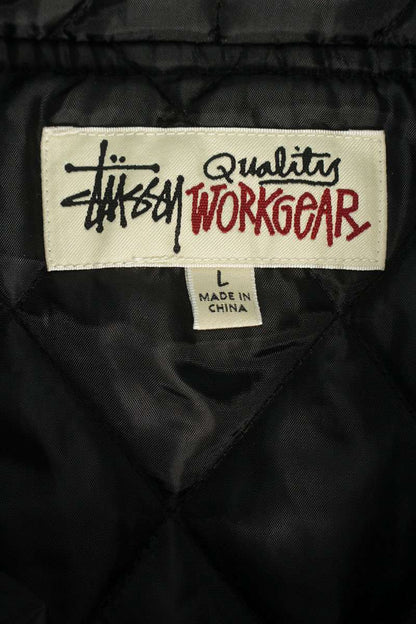 STUSSY Gray Zip Hooded Plaid Shirt Jacket Size L