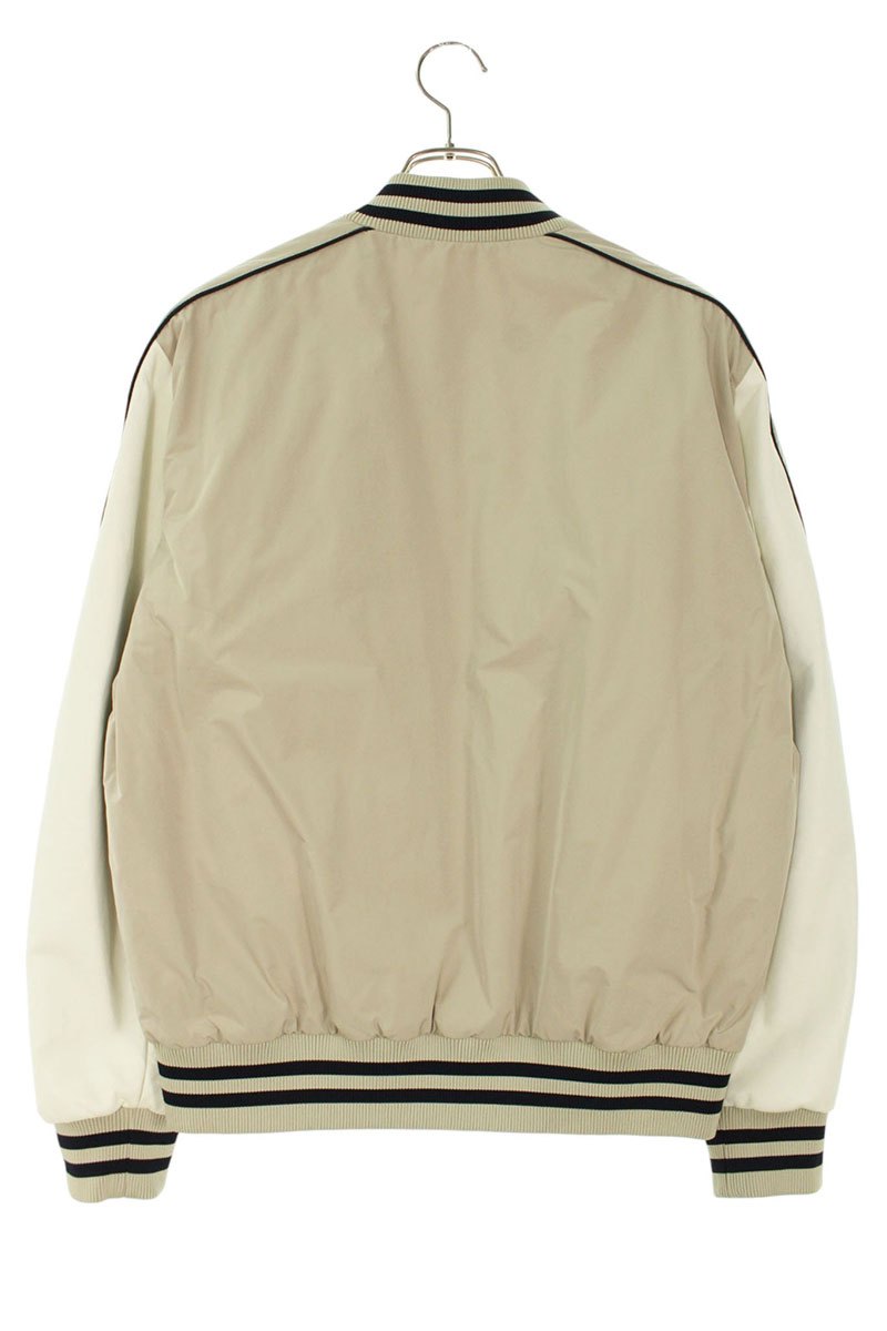 MONCLER Lamb Leather Panel Down Blouson Beige Size S