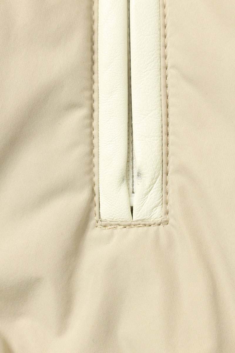 MONCLER Lamb Leather Panel Down Blouson Beige Size S