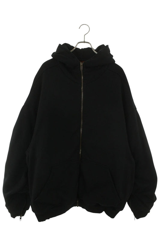 BALENCIAGA Distressed Oversized Hooded Bomber Black Size XS