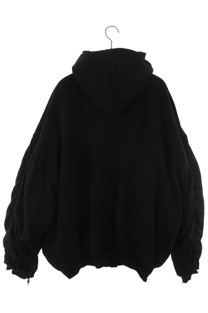BALENCIAGA Distressed Oversized Hooded Bomber Black Size XS