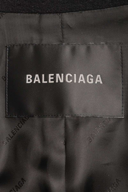 BALENCIAGA Cropped Wool Zip-Up Blouson Black Size M