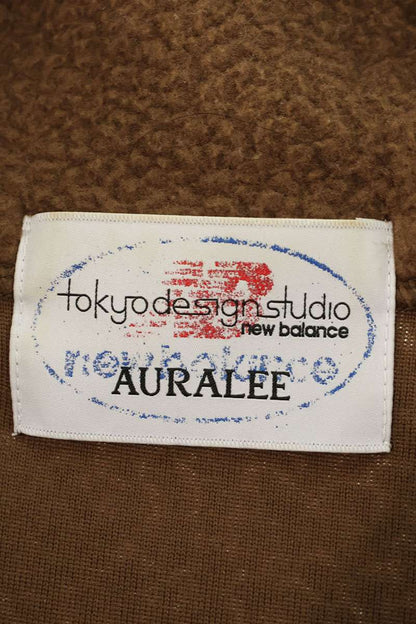 AURALEE x New Balance Logo Fleece Half-Zip Brown Size L