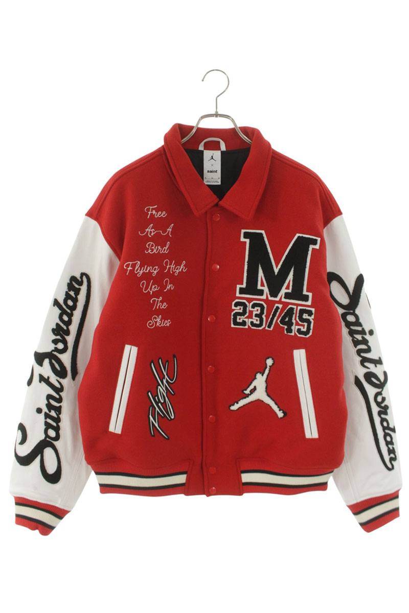 SAINT MICHAEL 26SS MJSM Leather Panel Varsity Jacket Size M