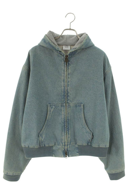 VETEMENTS Hooded Zip-Up Denim Jacket Indigo Size XS