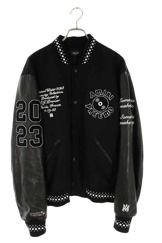 AMIRI PREEMO Patch Varsity Jacket Black Size XXL