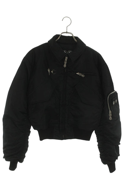 THUG CLUB Black NYLON STUDDED BOMBER Size S