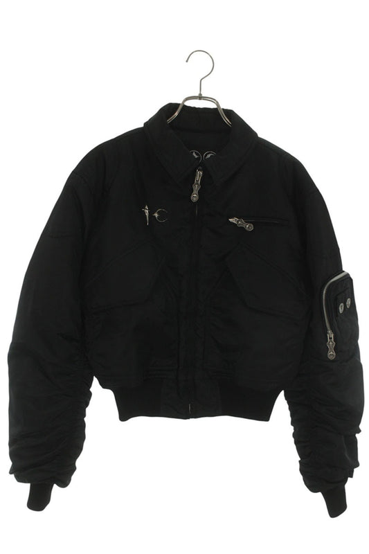 THUG CLUB Black NYLON STUDDED BOMBER Size S