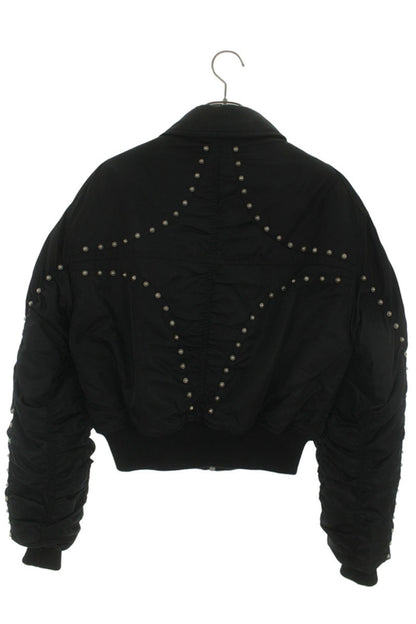 THUG CLUB Black NYLON STUDDED BOMBER Size S