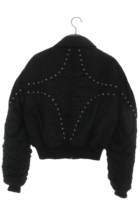 THUG CLUB Black NYLON STUDDED BOMBER Size S