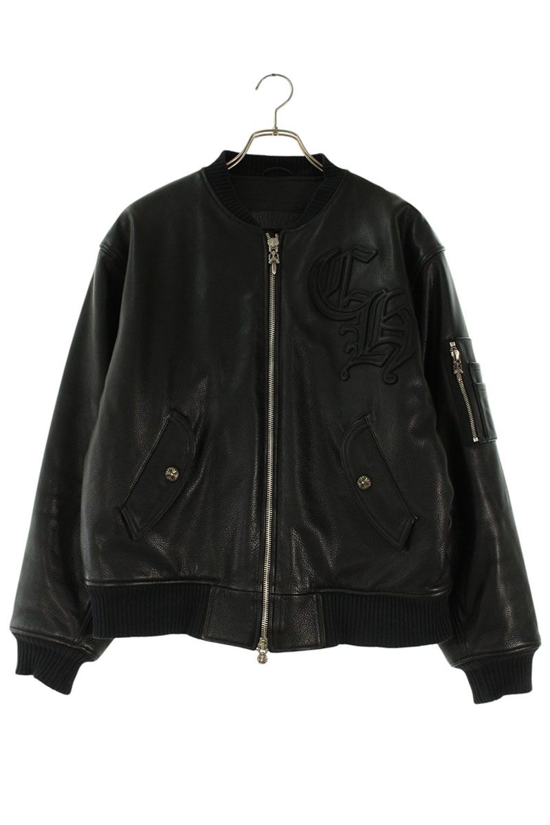 Chrome Hearts ON TARGET CH Logo Patch Leather Bomber Size S