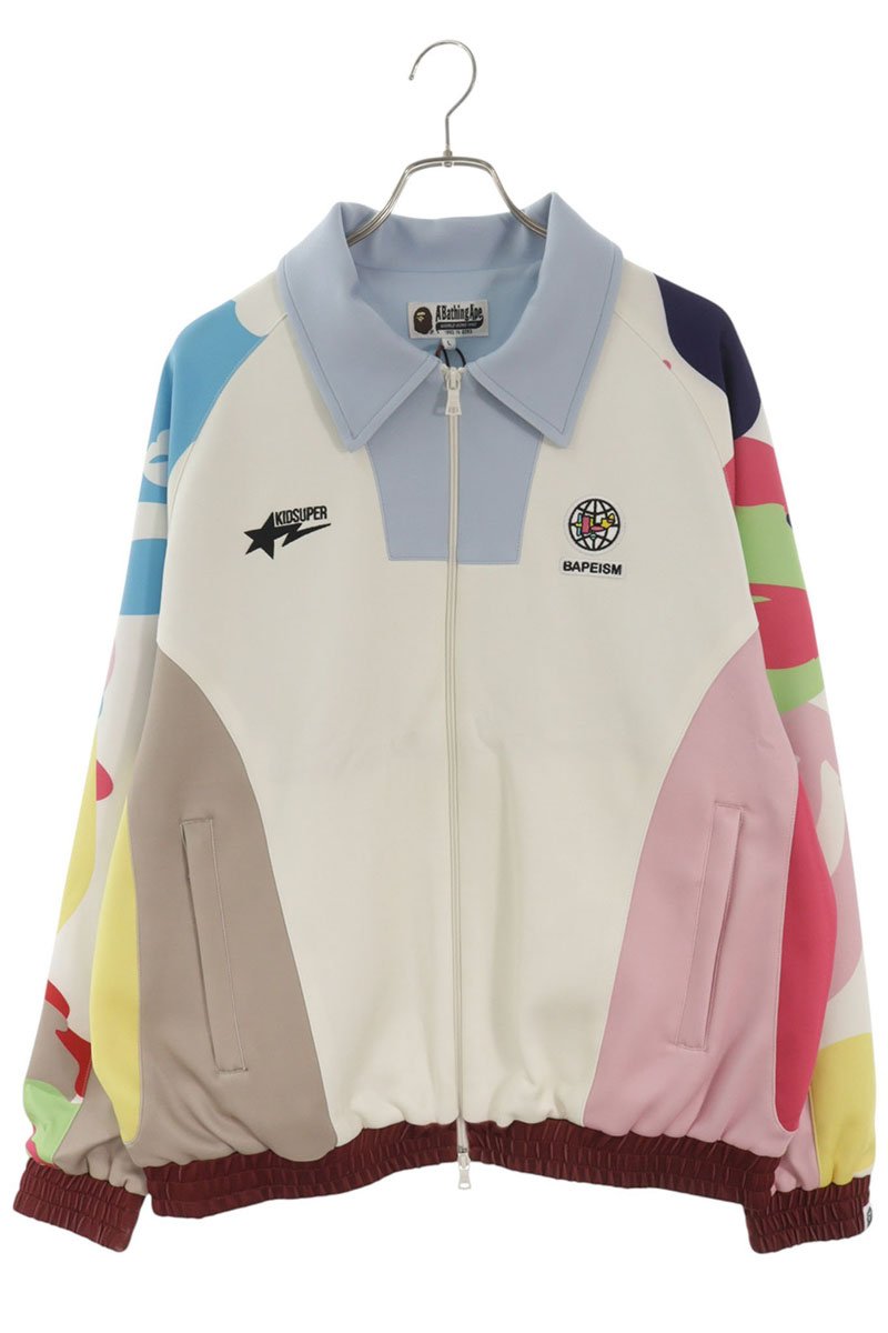 A BATHING APE Patchwork Blouson Blue White Size L