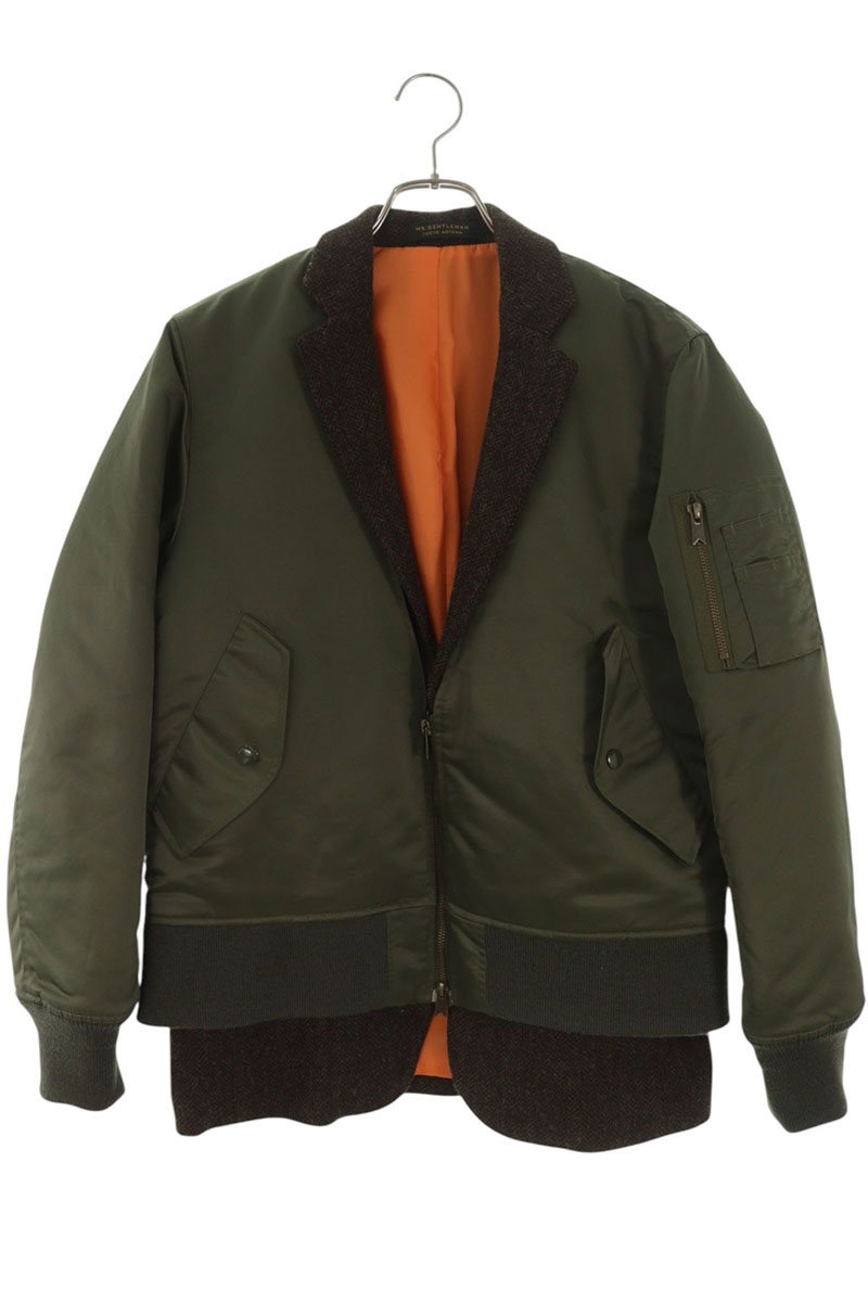 MR.GENTLEMAN Multi Mixed Fabric MA-1 Jacket Size M