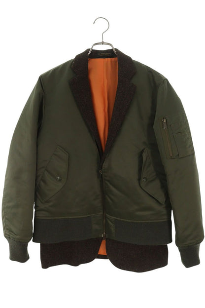 MR.GENTLEMAN Multi Mixed Fabric MA-1 Jacket Size M