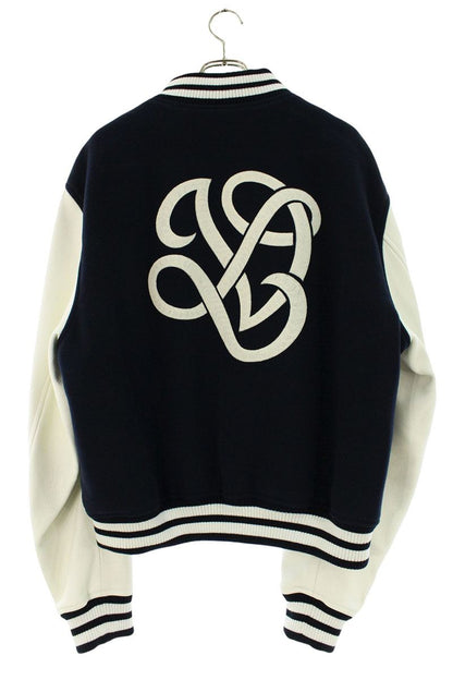 LOUISVUITTON 24AW Leather Sleeve Varsity Jacket Size 56