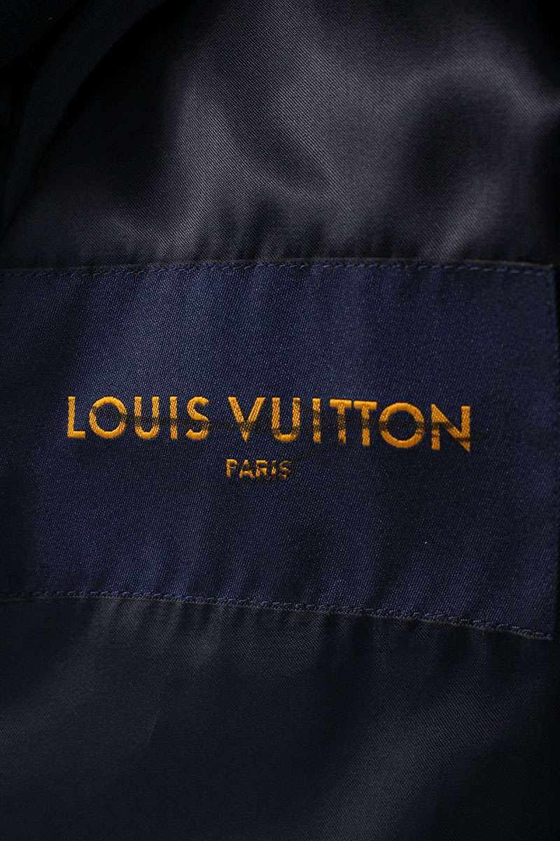 LOUISVUITTON 24AW Leather Sleeve Varsity Jacket Size 56