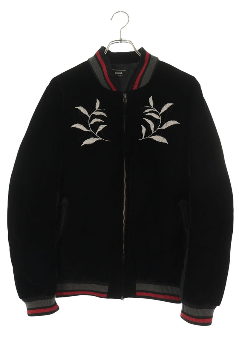 glamb Nylon Velour Stadium Blouson Black Size L