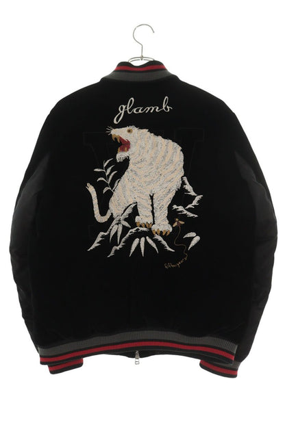 glamb Nylon Velour Stadium Blouson Black Size L