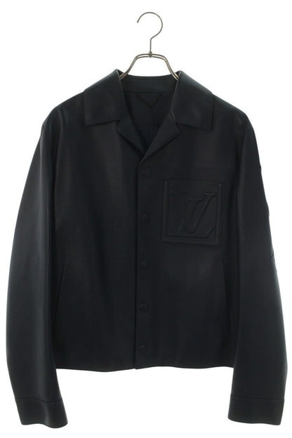 LOUISVUITTON 24AW LV Embossed Logo Leather Blouson Size 44